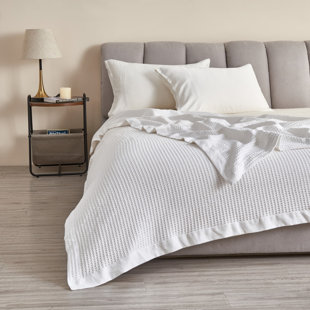 White Linen Blanket Wayfair